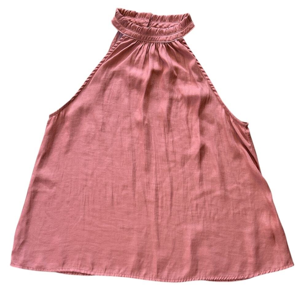 HayParker Boutique Peach Satin Sleeveless Halter Top Small